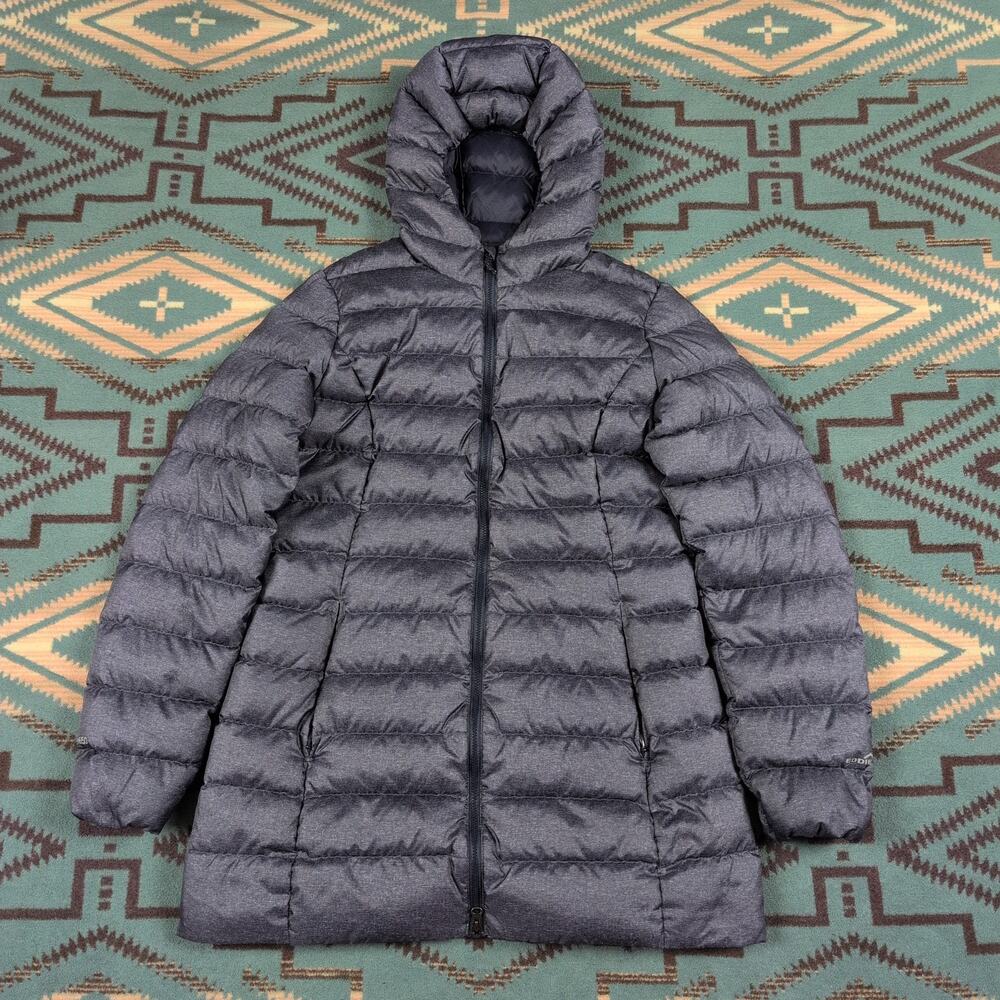 Eddie Bauer Women's CirrusLite Down Parka Hooded Jacket 650 Fill Size Small Blue